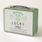 名前4リーフクローバーラッキーユータイポグラフィ引用文 メタルランチボックス (裏面)