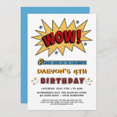 名前4THまたは任意の年齢の誕生日パーティーの招待を追加 招待状 (正面/裏面)