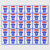 名前6th誕生日Tシャツを追加 ラッピングペーパー (フラット)