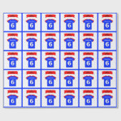 名前6th誕生日Tシャツを追加 ラッピングペーパー (フラット)