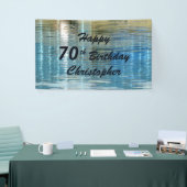 名前70th誕生日パーティブルーリフレクション湖 横断幕 (トレードショー)
