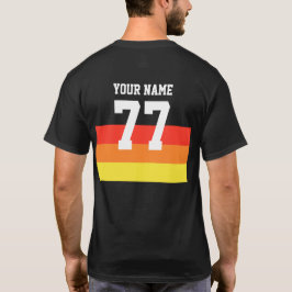名前77 Sports Jersey Numberブラックイエローレッド Tシャツ