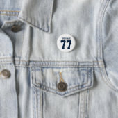 名前77 Sports Jersey Number Navy and White 缶バッジ (インサイチュ)