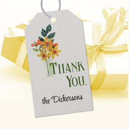 名前、ありがとう、紙クイル花 ギフトタグ