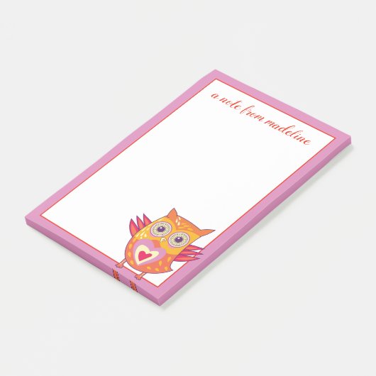 名前 |かわいいカラフルフクロウ ポストイット (アングル)