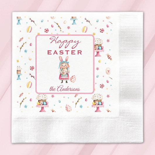 名前、かわいいハッピーイースターコーニングカクテル 縁ありカクテルナプキン