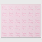 名前 |かわいいピンクの筆記体 ラッピングペーパー (フラット)