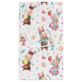 名前、かわいいフェスティバルイースターバニーズパターン スモールペーパーバッグ (裏面)