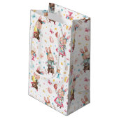 名前、かわいいフェスティバルイースターバニーズパターン スモールペーパーバッグ (裏面アングル)