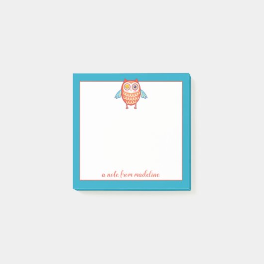 名前 |かわいいフカラフルクロウ ポストイット (正面)