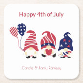 名前、かわいい格言7月の4thスクエア紙コースター スクエアペーパーコースター (正面)