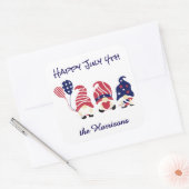 名前、かわいい7月4日格言&バルーン3または1.5インチ スクエアシール (封筒)