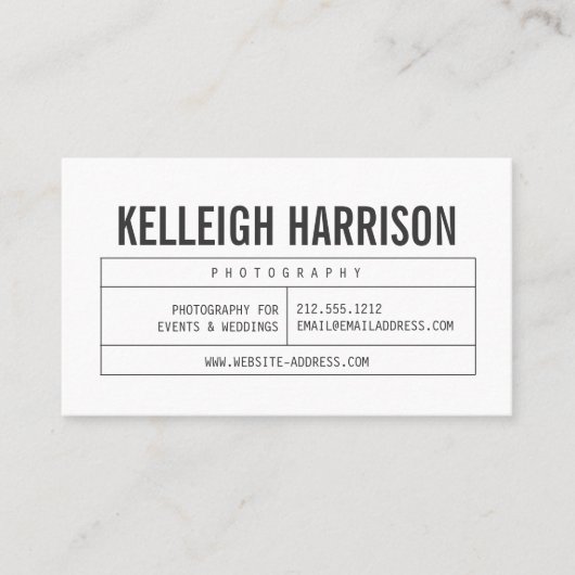 名前(はっきりしたヴィンテージ・グリッド付き)プロフェッショナル 名刺 (正面)