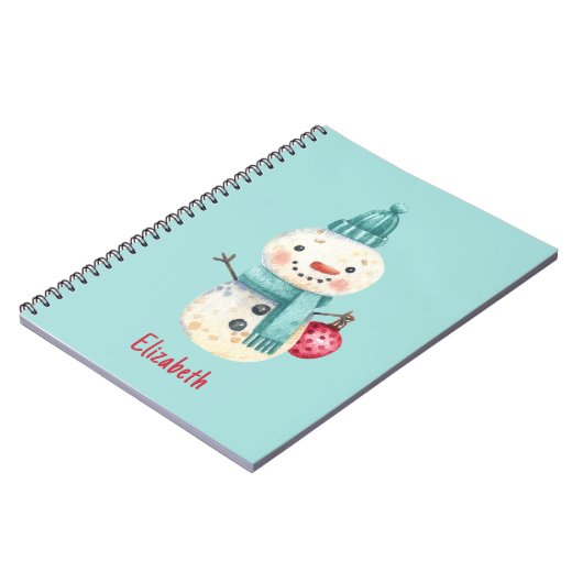 名前, ふしぎな雪だるまの冬のプランナー 6.5x 8.75 ノートブック (左側)