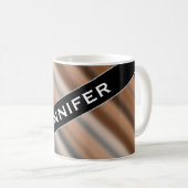 名前+ぼやけ刺激を受けた素朴パターンマグ コーヒーマグカップ (正面右)