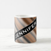 名前+ぼやけ刺激を受けた素朴パターンマグ コーヒーマグカップ (中央)