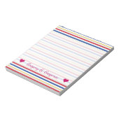 名前+アイスホッケーアリーナリンクインスパイアストライプ ノートパッド (回転)