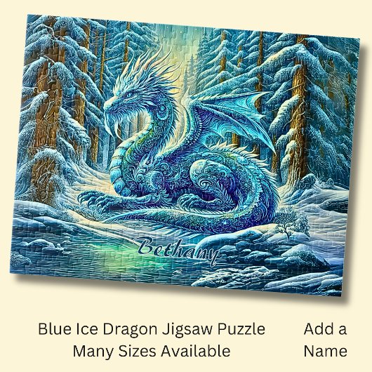 名前、アクアブルーの氷のドラゴン池の近く ジグソーパズル