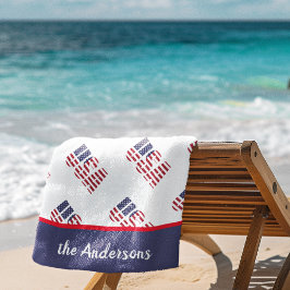 名前，アメリカ国旗の星とストライプホテル， Pool - ビーチタオル