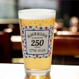 名前、アメリカ 250周年記念 1776-2026 Pint タンブラーグラス