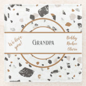 名前 || アーストーンテラゾグランパパパ ガラスコースター (正面)