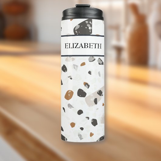 名前、アーストーンモザイクテラゾパターン12oz タンブラー