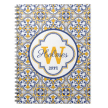 💙💛名前+イニシャルアズレジョスノートブック