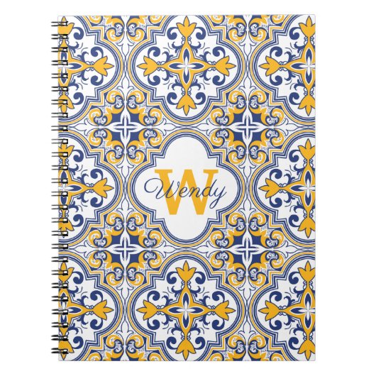 💙💛名前+イニシャルアズレホス ノートブック (正面)