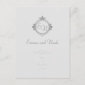 名前、イニシャル、フレーズ「Love」をカスタマイズ 案内ポストカード (正面)