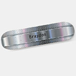 名前、イニシャル、メタルシャインチェッカープレートの外観を追加 スケートボード<br><div class="desc">このデザインで必要な名前またはイニシャルを追加素晴らし – 他の多くのスケートボードデザインやスケートボードTシャツショップパーソナライズされた、フード付、バックパック、毛布などについては、私の店を参照。</div>