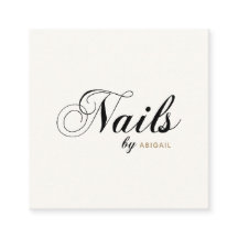 「名前」エレガント別のタイポグラフィ爪、 ネイルQRコードアイボリー