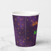 名前、オレンジ色の不気味なクモくもの巣8oz 紙コップ (右)