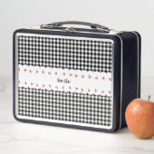 名前　カスタマイズ　チェリー　チェック ブラック  メタルランチボックス (インサイチュ)