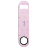 名前　カスタマイズ　野ばら　チェック　ピンク スピード栓抜き (裏面)