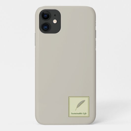 名前 カスタマイズ Sustainable Life ベージュ Case-Mate iPhoneケース (裏面)