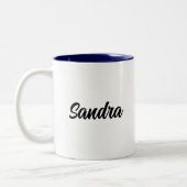 名前、カスタム文字、お賛美り、Craftyハート11oz ツートーンマグカップ (左)