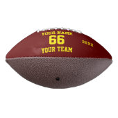 名前、カスタム番号、チーム付きの黄色い赤いフットボール アメリカンフットボール (回転270)