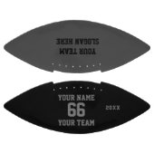 名前、カスタム番号、チーム付きの黒いグレーのフットボール アメリカンフットボール (パネル)