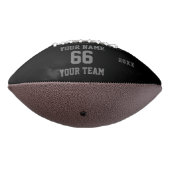 名前、カスタム番号、チーム付きの黒いグレーのフットボール アメリカンフットボール (回転270)