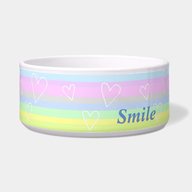 名前　カスタム　ハート（パステル）   ボウル (正面)