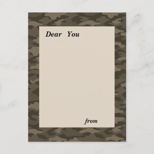名前　カスタム　迷彩（セピア）    ポストカード (正面)