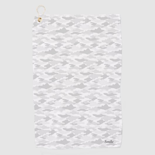 名前　カスタム　迷彩（ホワイト）    ゴルフタオル (正面)
