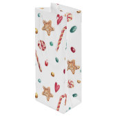 名前、キャンディ&スイーツ、クリスマスウィンターホリデー ワインギフトバッグ (裏面アングル)