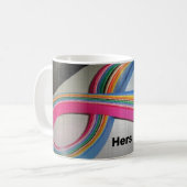 名前、クイリカラフルング紙11ozコーヒーマグ コーヒーマグカップ (正面左)