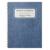 名前、クラシックBlue Jean Denimプリントスパイラル ノートブック (正面)