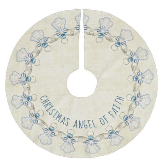 名前:クリスマス·エンジェル·オブ·フォート·ブルー/クリーム ブラッシュドポリエステルツリースカート (正面)