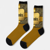 名前、ゴールデンシールドを金ゴールドリボンに追加&レースの外観 ソックス (左)