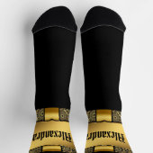 名前、ゴールデンシールドを金ゴールドリボンに追加&レースの外観 ソックス (上部)