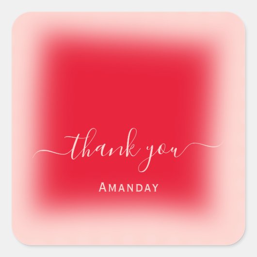 名前 サクラ 赤 ピンク ウェディング スイート16 スクエアシール (正面)