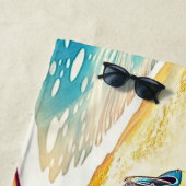 名前、サンディのブルーマッスルカー ビーチタオル (インサイチュ)